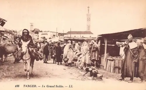 A929 Marokko Tanger Grand Socco Esel Ureinwohner Ethno Postkarte