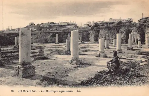 A929 Tunesien Karthago Basilique Bysantine Vintage Postkarte