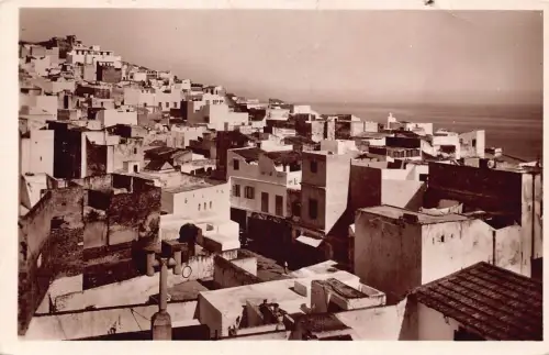 A929 Marokko Tanger Gesamtansicht Arabische Villen RPPC Vintage Postkarte