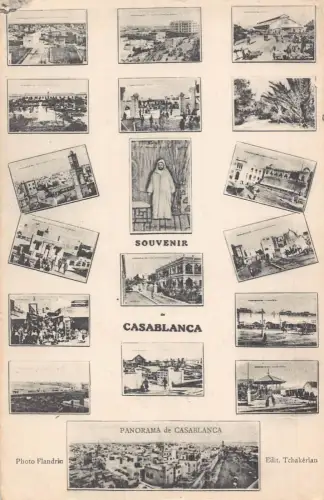 A934 Marokko Souvenir de Casablanca Panorama Mehrfachansicht Vintage Postkarte