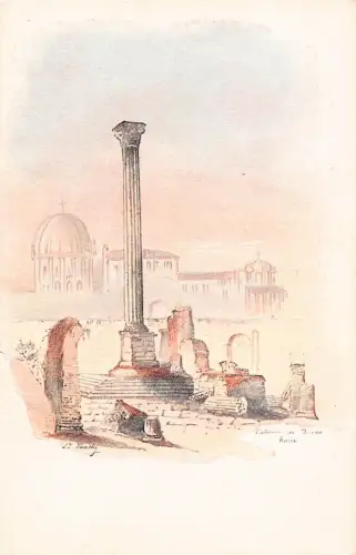 A935 Italien Rom Roma Säule von Phokas Litho Postkarte