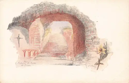 A935 Italien Rom Roma Innenraum des Palastes von Caesar Litho Postkarte