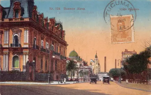 L355 Argentinien 1921 Buenos Aires Calle Arenales Straßenbahnen Postkarte