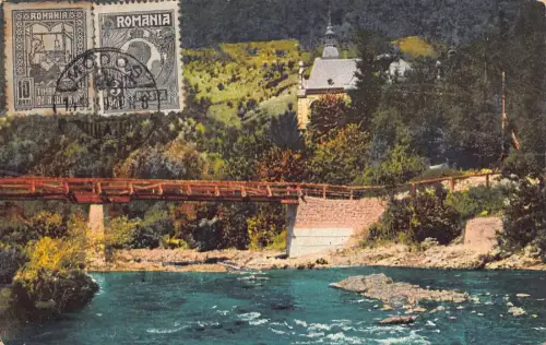 L092 Rumänien 1921 Herculane Villa Livia Vintage Postkarte