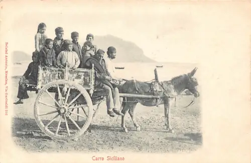 Italien Carro Siciliano Sizilien Eselwagen Ethno Vintage Postkarte B999
