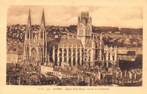 C032 Frankreich, Rouen Eglise Saint-Ouen Vintage Postkarte