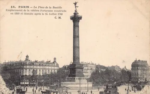 C033 Frankreich, Paris La Place de la Bastile Vintage Postkarte