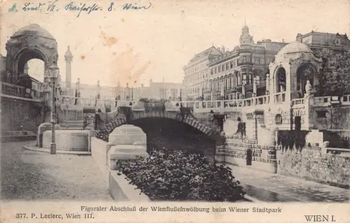 C041 Österreich, Wien Park 1922 alte Postkarte