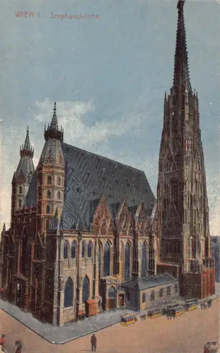C040 Österreich, Wien Stephanskirche Vintage Postkarte