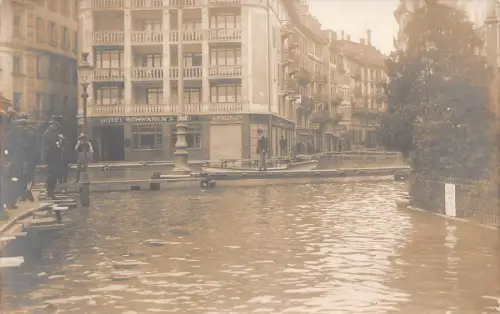 Schweiz Hochwasser in Luzern 1910 Katastrophe Hochwasser Vintage Postkarte C451