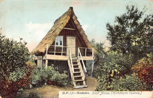 B204 Portugal Madeira Sant Anna Habitacao Rustina Haus 1910 Vintage Postkarte