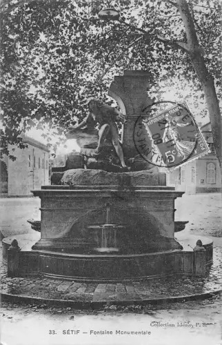 B169 Algerien 1909 Setif Fontaine Monumentale Brunnen Vintage Postkarte