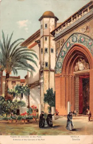 B195 Spanien 1906 Eingang Kloster St. Paul Sevilla Sevilla Postkarte