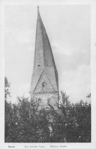 B208 Deutschland Soest Schiefe Turm Turm Reform Kirche Vintage AK