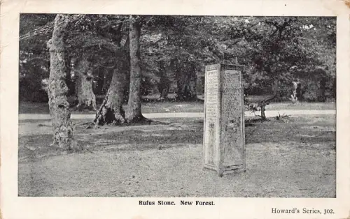 B210 England 1927 Rufus Stone New Forest Vintage Postkarte