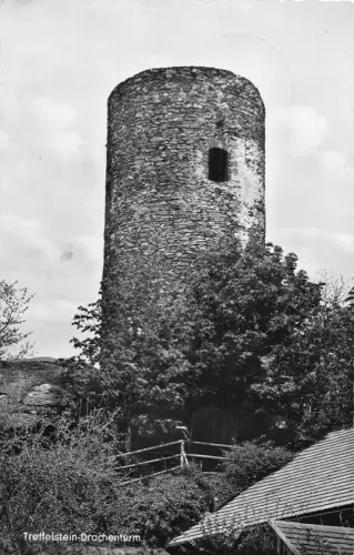 B209 Deutschland 1958 Treffelstein Drachenturm RPPC Postkarte