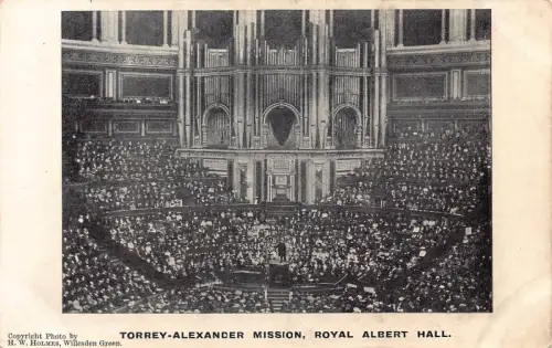 B212 England Torrey Alexander Mission Royal Albert Hall London Postkarte