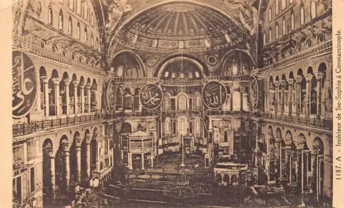 B216 Türkei Interieur de Ste Sophie a Konstantinopel Istanbul Vintage Postkarte