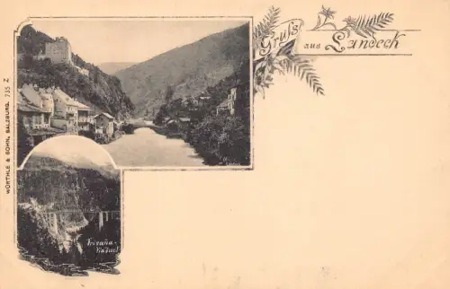 Österreich Gruss aus Landeck Trisana Viadukt Vintage Postkarte C312