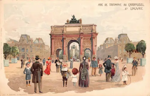 Frankreich Paris Arc de Triomphe du Carrousel et Louvre Postkarte C313
