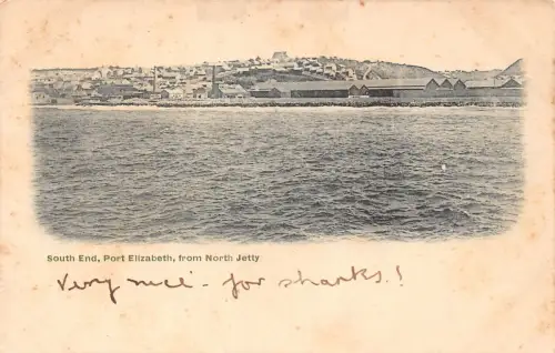 B219 Südafrika South End Port Elizabeth vom Nordsteg Vintage Postkarte