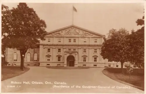 B219 Kanada Rideau Hall Ottawa Ontario Residenz Generalgouverneur RPPC Postkarte