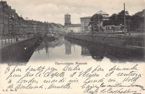 B219 Dänemark 1905 Kopenhagen Thorvaldsens Museum Vintage Postkarte