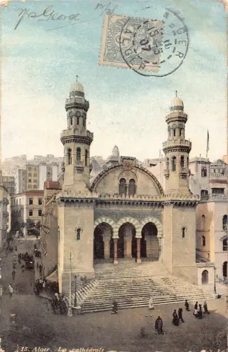 B220 Algerien 1907 Kathedrale von Algier Vintage Postkarte