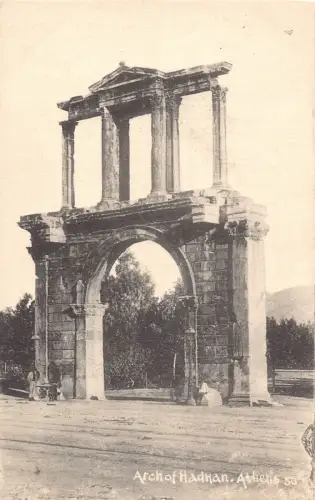 B220 Griechenland Hadriansbogen Athen Vintage Postkarte