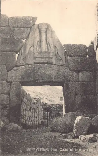 B220 Griechenland Mykene Das Tor der Löwen Vintage Postkarte