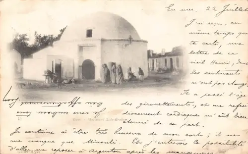B223 Tunesien 1902 Annaba Knochenmarabut Sidi Brahin Vintage Postkarte