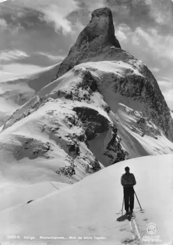 B231 Norwegen Romasdalshorn Mot de Store Heyder Skifahren Postkarte