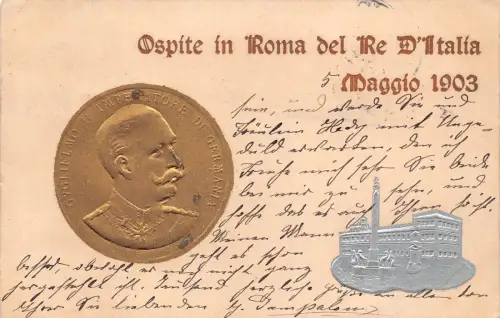 Italien Ospite Roma del Re d'Italia 1903 Münze geprägt Münzpostkarte C315