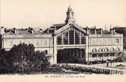 Frankreich Amiens Bahnhof Gare du Nord Vintage Postkarte L551