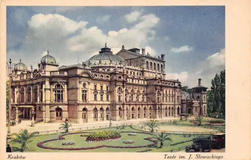 B240 Polen Krakau Teatri im J Slowackiego Theater Vintage Postkarte