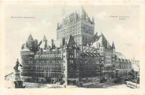B243 Kanada Schloss Frontenac Quebec Monument Champlain Postkarte