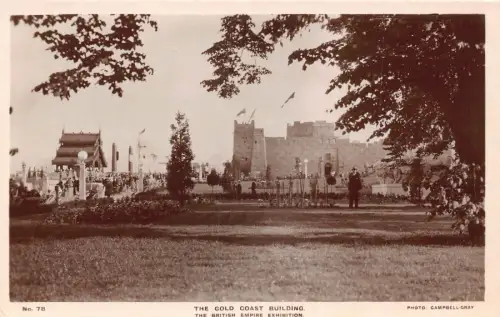 B242 England Gold Coast Building British Empire Ausstellung 1924 RPPC Postkarte