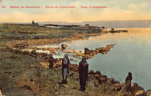 B244 Israel Ruinen von Kapernaum Ureinwohner Vintage Postkarte