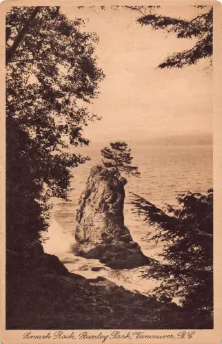 B245 Kanada Livash Rock Stanley Park Vancouver Vintage Postkarte