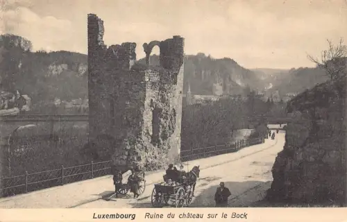 B246 Luxemburg Burgruine du chateau sur le Bock Vintage Postkarte