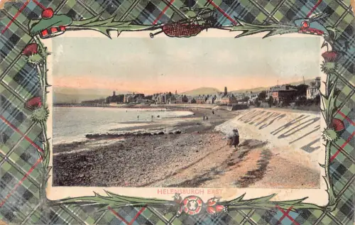 B247 Schottland Tartan Distel Helensburgh East Queen Hotel Passepartout Postkarte