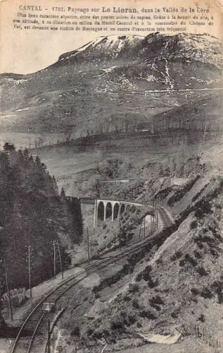 Frankreich Eisenbahn Cantal Paysage sur Le Lioran Vallee de Cere Postkarte C319