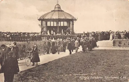 England Southport King's Gardens Fahrradpavillon Postkarte C319