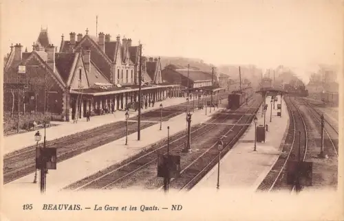Frankreich Beauvais Gare et Quais Bahnhof Bahnsteige Eisenbahn Postkarte C319