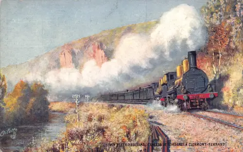 Frankreich Chemin de Fer d'Orleans Express Dampflok Eisenbahn Postkarte C319