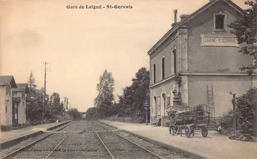 Frankreich Gare de Laigne St Gervais Bahnhof Eisenbahn Postkarte C319