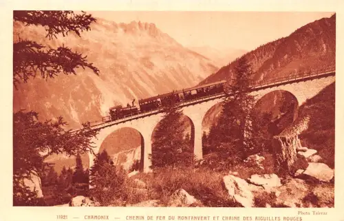 Frankreich Chamonix Chemin de Fer Montanvert Viadukt Zug Eisenbahn Postkarte C320