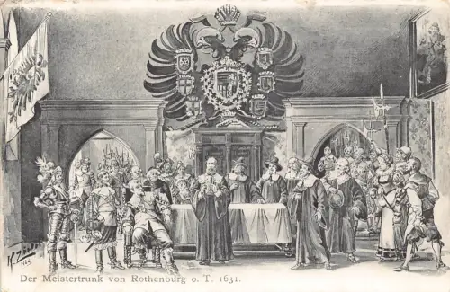 B259 Historisches Theaterstück Der Meisterzug Rothenburg Tauber 1631 AK