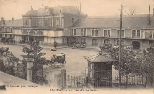 Frankreich Limoges Gare des Benedictins Bahnhof Vintage Postkarte C320