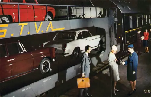 Frankreich Zug Autos Coucjettes Wagen Schlafwagen Express Automobil Postkarte C320